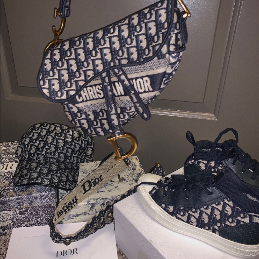 Dior Hat ,Saddle Bag,Shoulder Strap, Sneaker